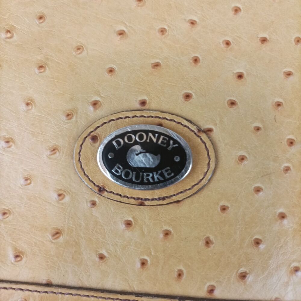 Donney & Bourke Ostrich Hobo Bag Purse Tan Brown Leather - Picture 2 of 5